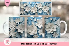 Flowers 3D Mug Wrap Sublimation Designs, 3d Mug, Flowers Png