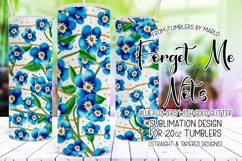 Blue Forget Me Nots 20oz Floral Tumbler Sublimation Design Product Image 1