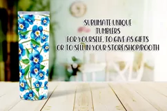 Blue Forget Me Nots 20oz Floral Tumbler Sublimation Design Product Image 2
