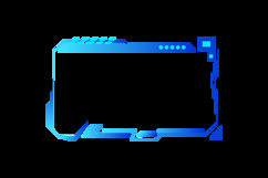 Blue futuristic cyberpunk interface frame element design Product Image 2