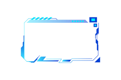 Blue futuristic cyberpunk interface frame element design Product Image 1