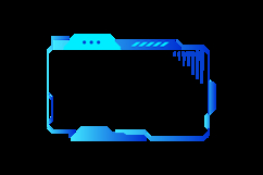 Blue futuristic cyberpunk interface frame element vector Product Image 2