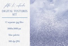 12 Blue Glitter Watercolor Ombre Textures - JPG Backgrounds Product Image 2