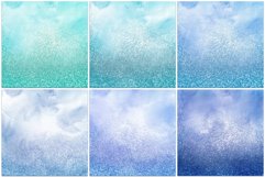 12 Blue Glitter Watercolor Ombre Textures - JPG Backgrounds Product Image 4