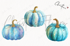 Blue Glitter Pumpkin | Fall Png Product Image 3