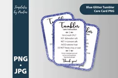 Blue tumbler cup care instruction card