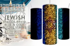 Hanukkah 20oz Tumbler Design, Star of David, Blue Glitter Product Image 1