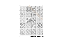 Blue gold granny squares motifs easy cross stitch pattern - Tango Stitch