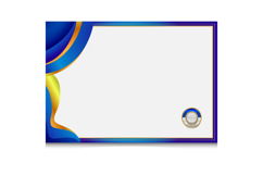 Blue gold modern certificate border frame template design Product Image 1