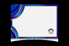 Blue gold modern certificate border frame template graphic Product Image 2