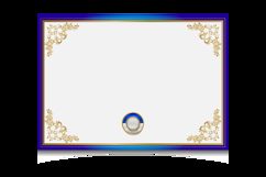 Blue gold modern certificate border frame template print Product Image 2