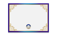 Blue gold modern certificate border frame template print Product Image 1