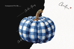 Blue Grandmillennial Pumpkin Clipart | Fall Png Product Image 2