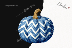 Blue Grandmillennial Pumpkin Clipart | Fall Png Product Image 2