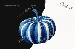 Blue Grandmillennial Pumpkin Clipart | Fall Png Product Image 2