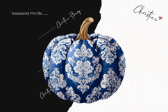 Blue Grandmillennial Pumpkin Clipart | Fall Png Product Image 2