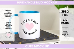 Blue Handle 11oz Mug Mock Up