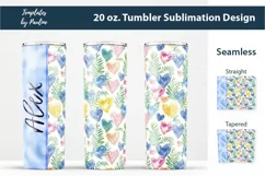 Blue Heart Add Your Name Tumbler Wrap for sublimation