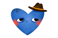 Cartoon Blue Hearts. Valentine Day Illustration Cartoon Blue Product Image 2