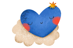 Cartoon Blue Hearts. Valentine Day Illustration Cartoon Blue Product Image 6