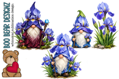 Blue Iris Gnome Clipart Product Image 1