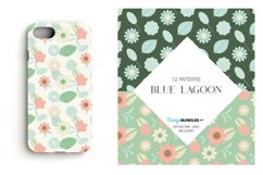 Blue Lagoon Digital Paper, Blue Lagoon Vector Patterns Product Image 4