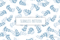 Blue Leaf Seamless Pattern Product Image 1