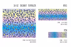 Blue Leopard Skinny Tumbler Sublimation. Pen and Mug Wrap Product Image 2