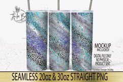 Blue Leopard Skinny Tumbler Wrap PNG Milky Way Tumbler Bundle