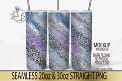 Blue Leopard Skinny Tumbler Wrap PNG Milky Way Tumbler Bundle