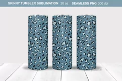 Blue Leopard Tumbler Seamless Wrap | Tumbler sublimation Product Image 1