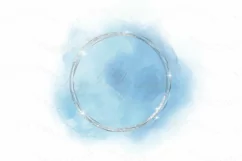 Watercolor blue and silver logo Background Round frame Png Product Image 1