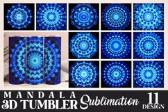 Blue Mandala 3D Tumbler Sublimation Bunlde Product Image 1