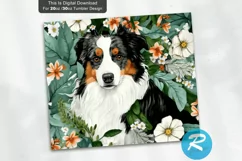 dog mom gift, Australian Shepard, 20 oz Tumbler, Tumbler with Straw, Travel Mug, Coffee Tumbler, Floral Tumbler, personalized gift, custom tumbler, Aussie Tumbler, Mini Aussie Gift, Aussie Dog Mom Gift, laptop decal, dog, Blue Merle Aussie, Red Merle Auss