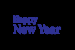 Blue new year's day lettering typography graphic Product Image 2