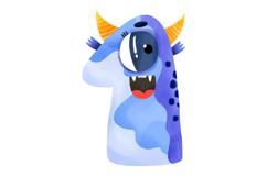 Blue Monster Numbers Clipart 0-9 School Cartoon Product Image 7