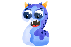 Blue Monster Numbers Clipart 0-9 School Cartoon Product Image 5