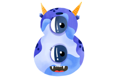 Blue Monster Numbers Clipart 0-9 School Cartoon Product Image 10