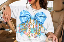 Blue Nurse Bow PNG with Stethoscope and Medical Charms Product Image 2