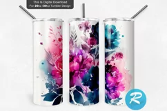 Flowers Clip Art,Straight and Tapered,Seamless Tumbler,Instant Download,Sublimation Design,20oz Tapered,20 oz Skinny Tumbler,Floral Flowers,Mom Tumbler,Commercial Use,Watercolor Florals,Navy Pink Blush Gold,Add Your Own Text,Personalize