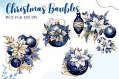 Christmas Baubles Watercolor Clipart Ball Ornament Decorate Product Image 1