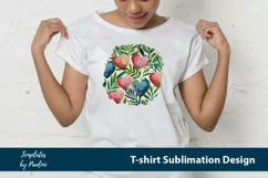 Blue pink red hearts and leaves TShirt Background