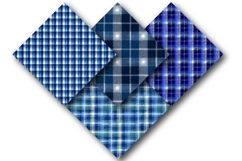 Blue Plaid Patterns | Seamless Blue Tartan Digital Papers Product Image 2