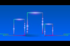 Blue podium stage with neon light design background Product Image 2