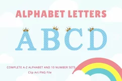 Polka Dots Alphabet Princess Crown Letters Girl Princess PNG Product Image 1
