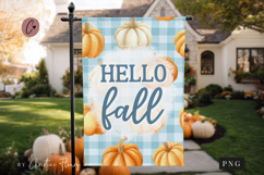 Hello Fall Garden Flag Sublimation Design Product Image 1