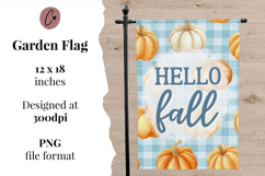 Hello Fall Garden Flag Sublimation Design Product Image 2