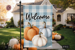 Welcome Pumpkin Garden Flag Sublimation Design Product Image 1