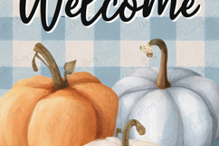 Welcome Pumpkin Garden Flag Sublimation Design Product Image 3