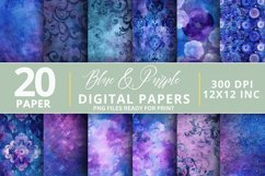 Blue And Purple Seamless Digital Paper Bundle Product Image 1